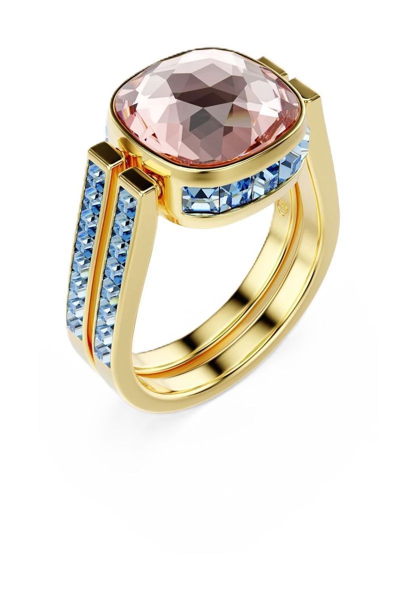 Auffälliger Goldring mit Kristallakzenten