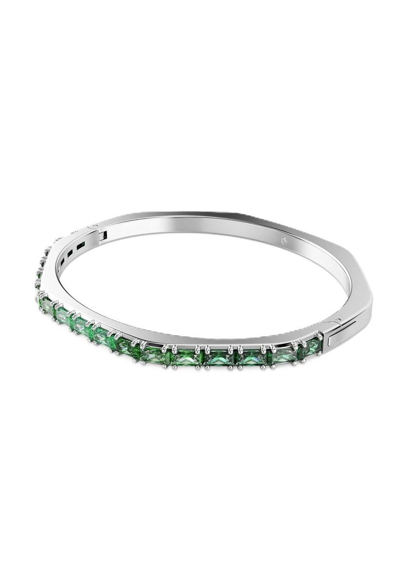 Grünes Baguette-Kristall-Armband mit Scharnier