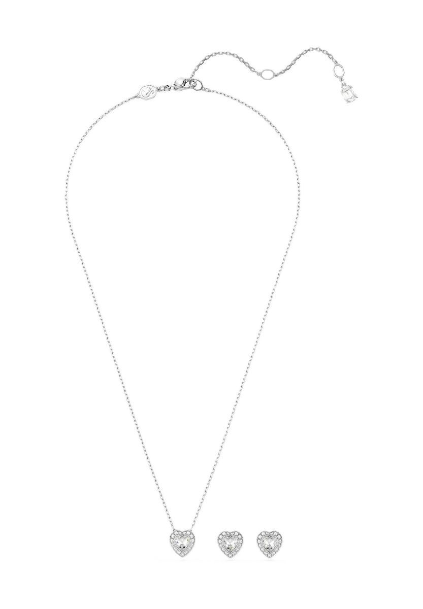 Zartes Halsketten- und Ohrring-Set mit Herzanhänger