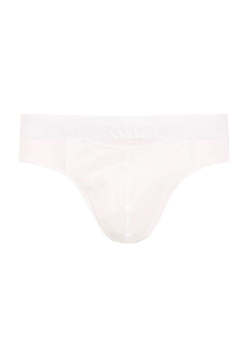 Herren Weißer Slip mit Logo-Bund