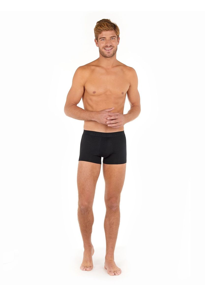 Herren Baumwoll Boxer Briefs 3er-Pack, Schwarz
