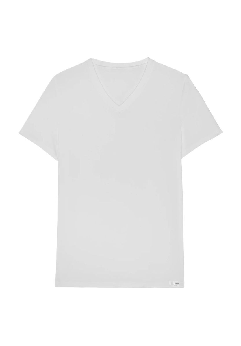 Klassisches weißes V-Ausschnitt Unterhemd