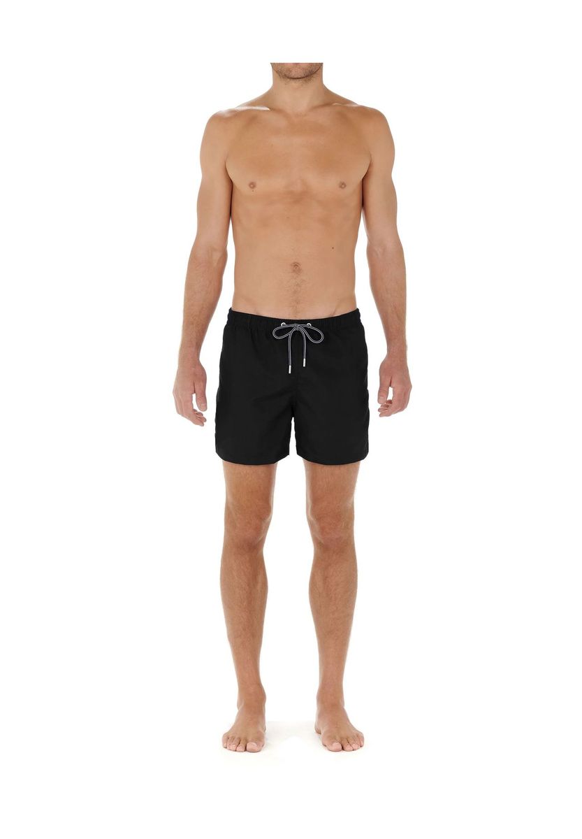 Klassische unifarben schwarze Badeshorts