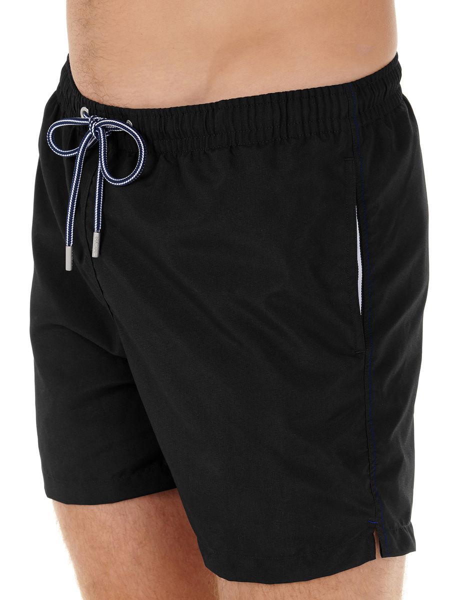 Klassische unifarben schwarze Badeshorts