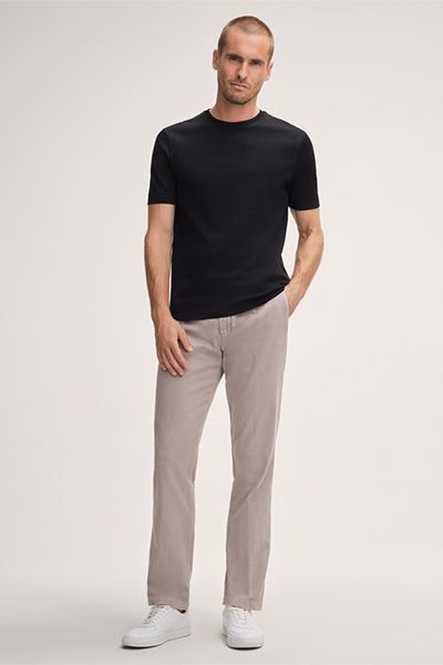 Windsor Floro Schwarzes Baumwoll T-Shirt Rundhals Kurzarm