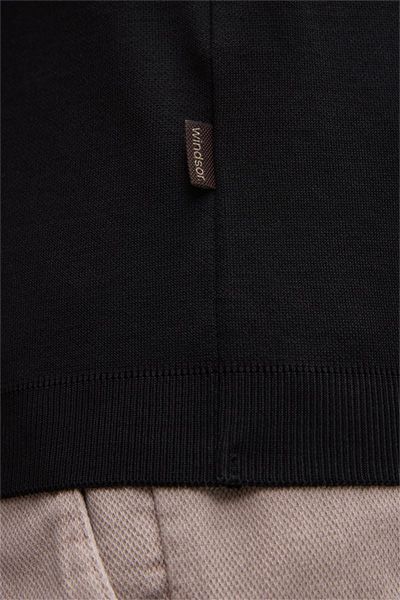 Windsor Floro Schwarzes Baumwoll T-Shirt Rundhals Kurzarm