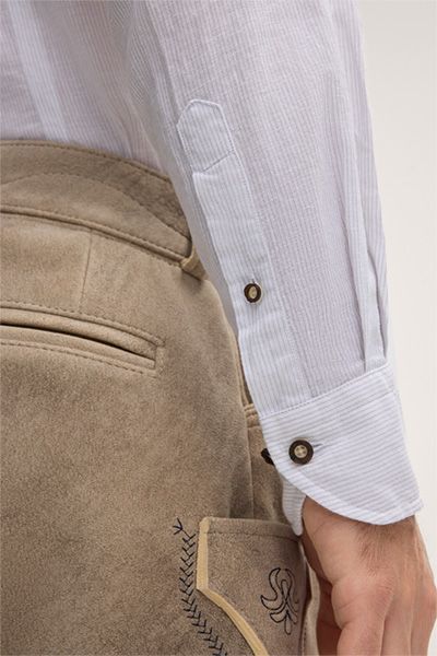 windsor x CocoVero Hemd Alois in Grau Gestreift Trachtenstil