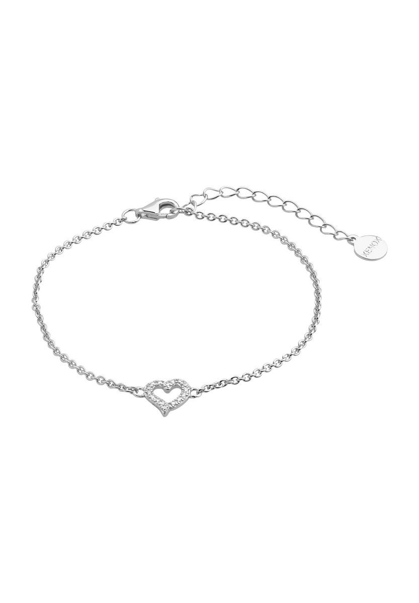 Zierliches Herzanhänger Silberarmband