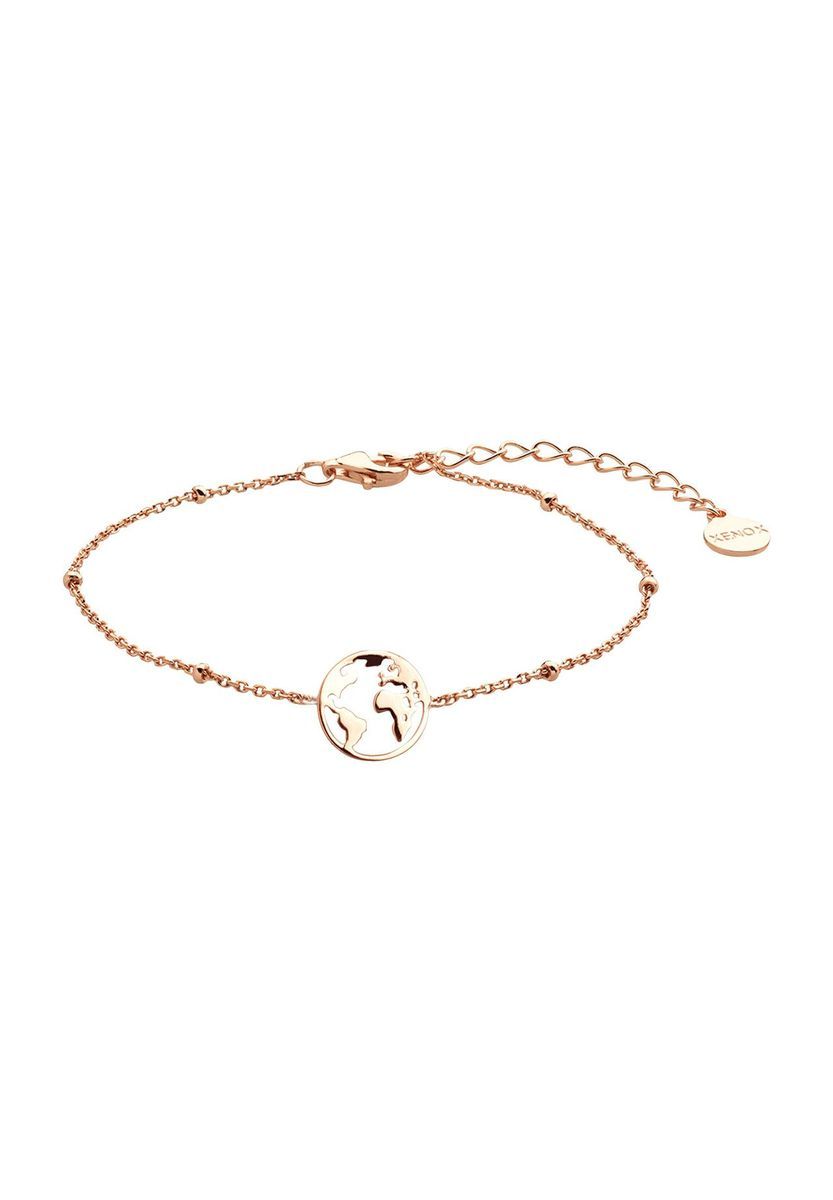Roségold Armband mit Weltkugel