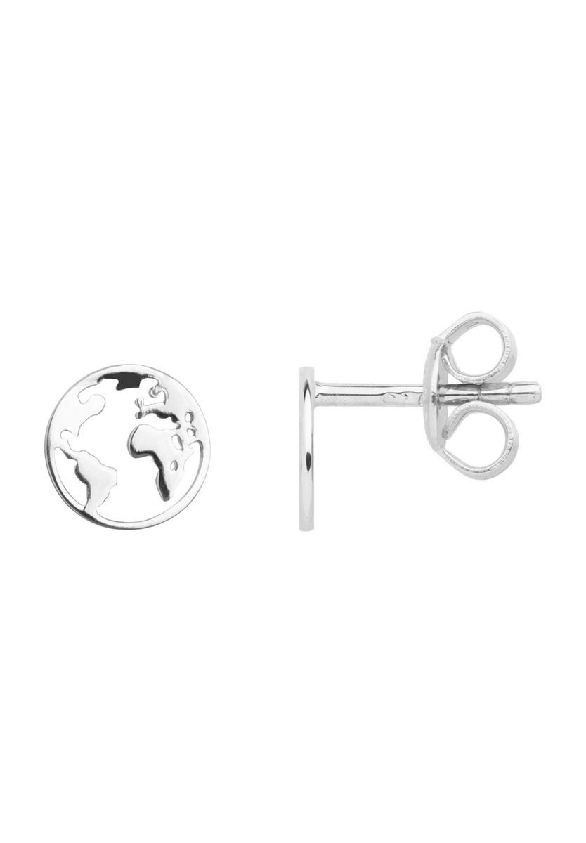 Sterling Silber Weltkugel Ohrstecker