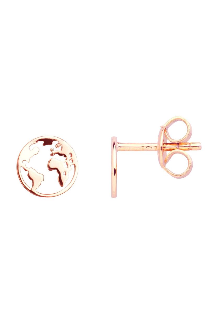 Roségoldene Weltkugel Ohrstecker