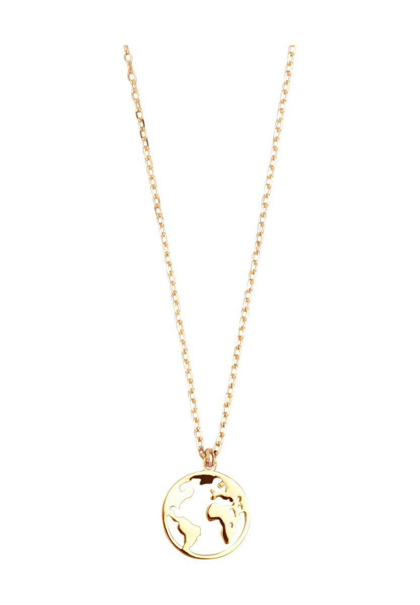 Zarte, goldplattierte Weltkugel Halskette