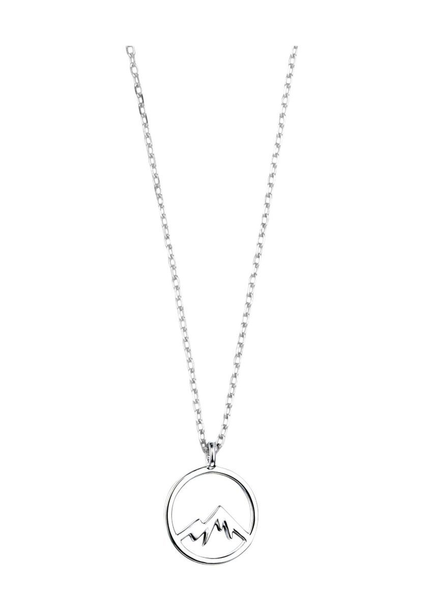 Silberne Halskette mit Berg-Silhouette