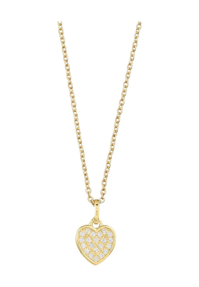 XENOX Damen Kette mit Anhänger "Herz", 925er Silber, gold