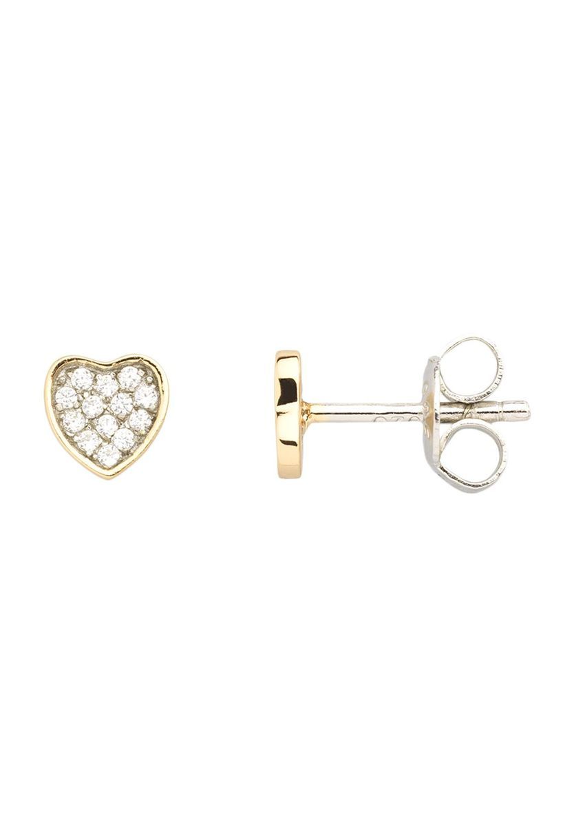 XENOX Damen Ohrstecker "Herz XS3414GN", 925er Silber, gold