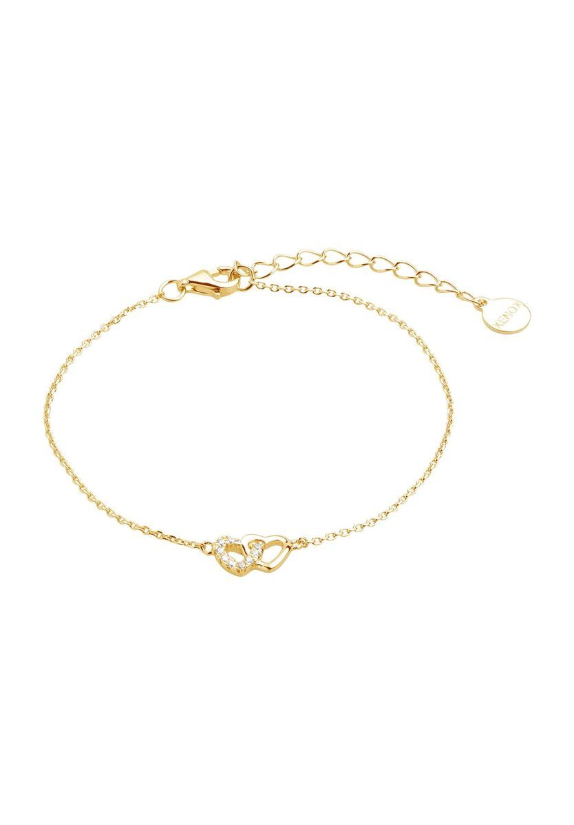 Zartes ineinandergreifendes Herz Goldarmband