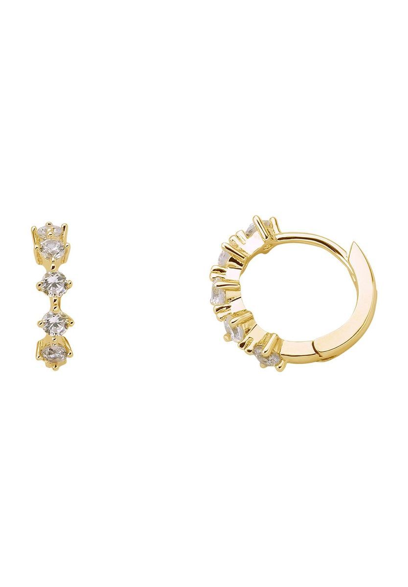 Elegante goldfarbene Creolen mit Zirkonia