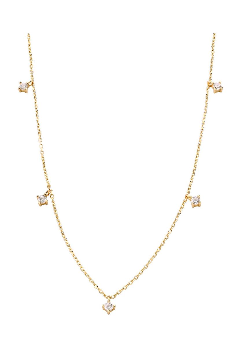 Zierliche Goldkette mit Zirkonia Anhängern