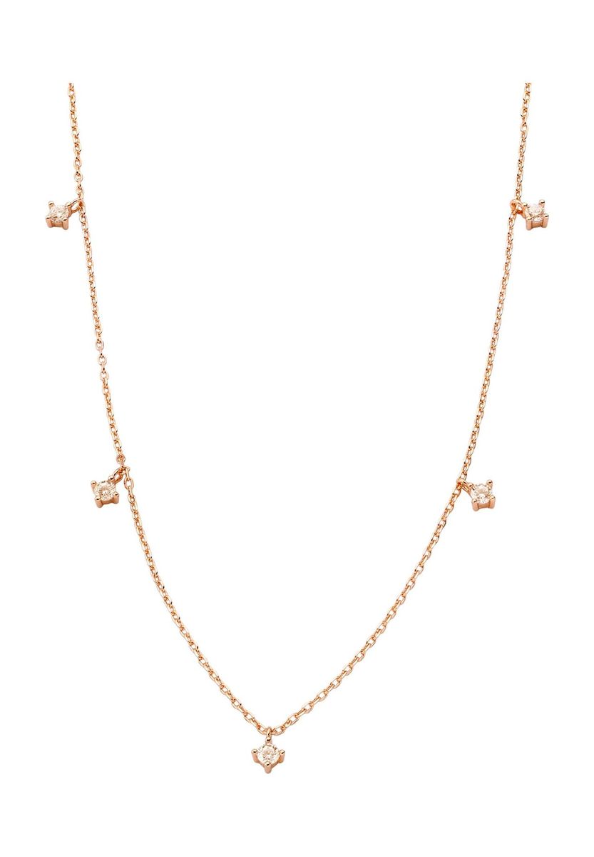 Zarte Roségoldene Halskette mit Anhängern