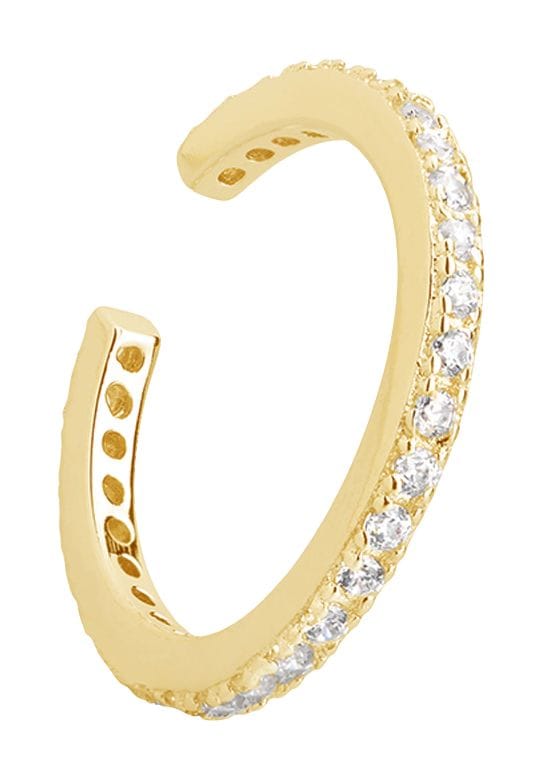 Gold Ohrklemme mit Zirkonia Steinen