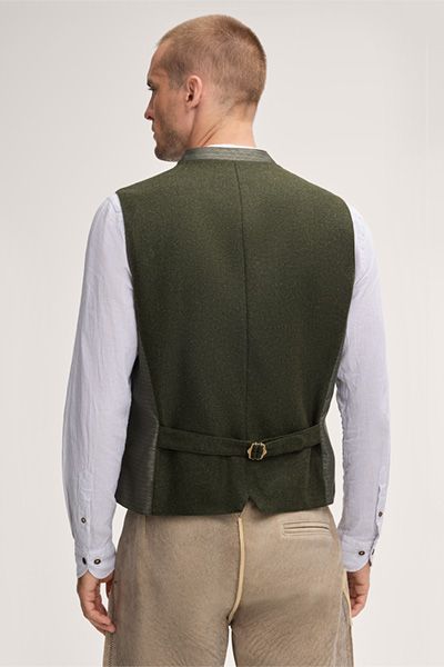 windsor x CocoVero Weste Ruedi Dunkelgrün Trachtenweste Jacquardstoff