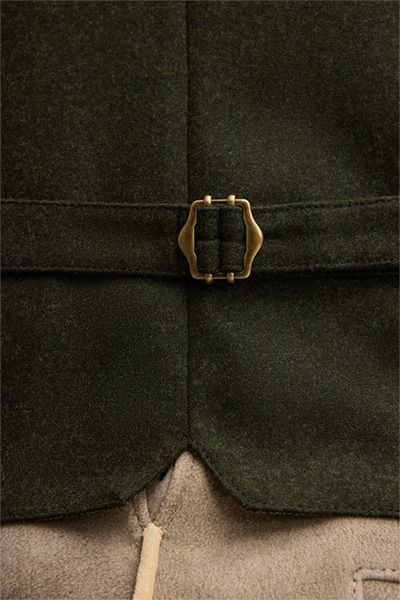 windsor x CocoVero Weste Ruedi Dunkelgrün Trachtenweste Jacquardstoff