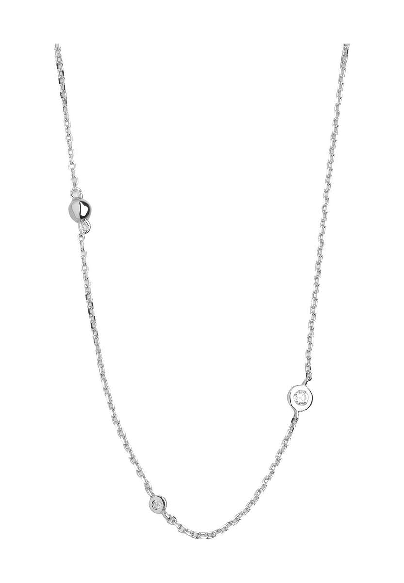 Zarte Silberketten-Halskette mit Zirkonia