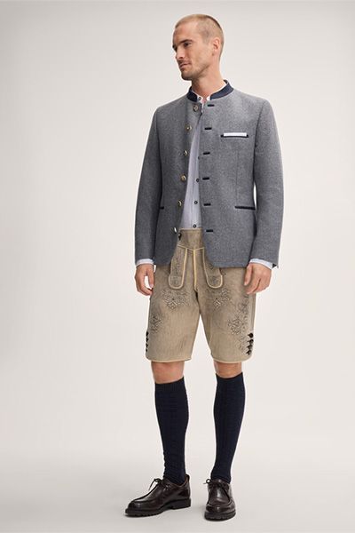 Windsor x CocoVero Andrin Graue traditionelle bayerische Janker Jacke