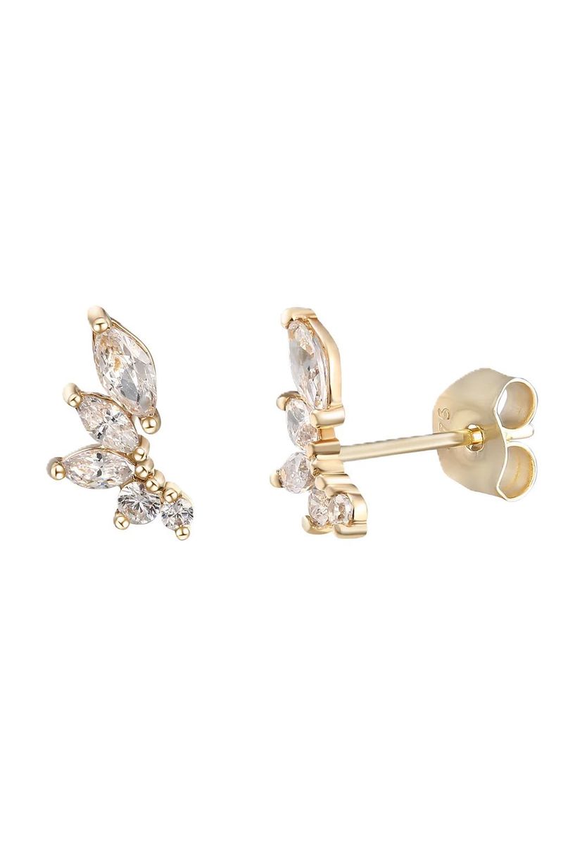 Goldene Ohrstecker mit Zirkonia-Kristallen