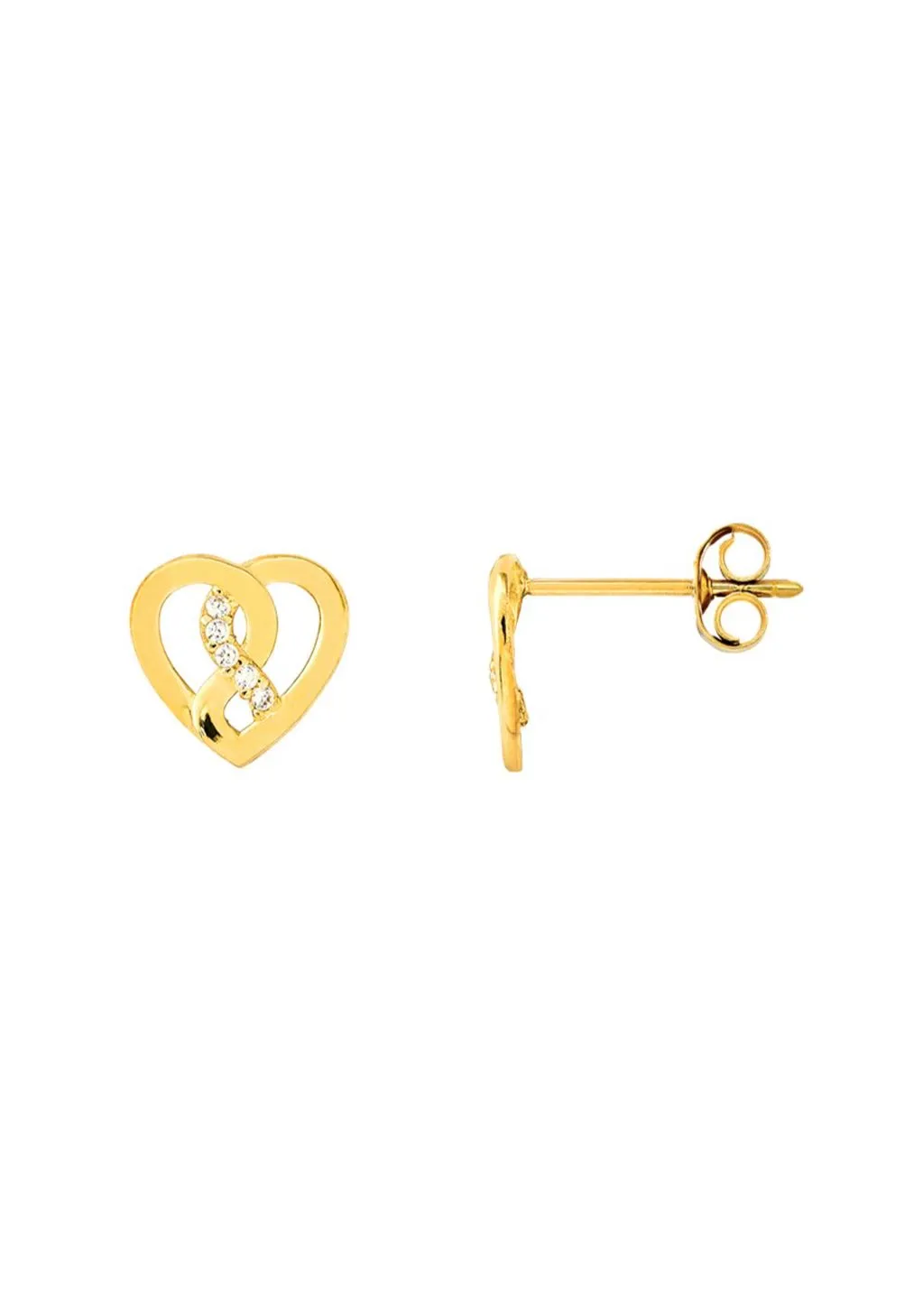 Goldene Ohrstecker mit Zirkonia-Kristallen