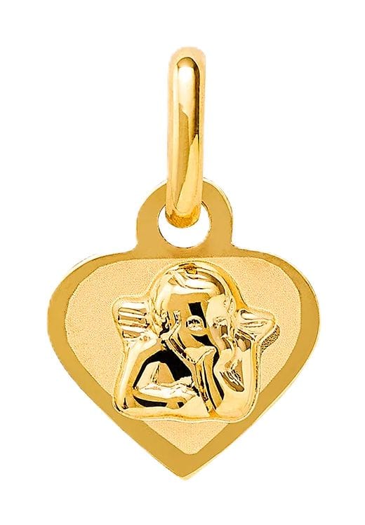 Herzförmiger Gold Engel Anhänger