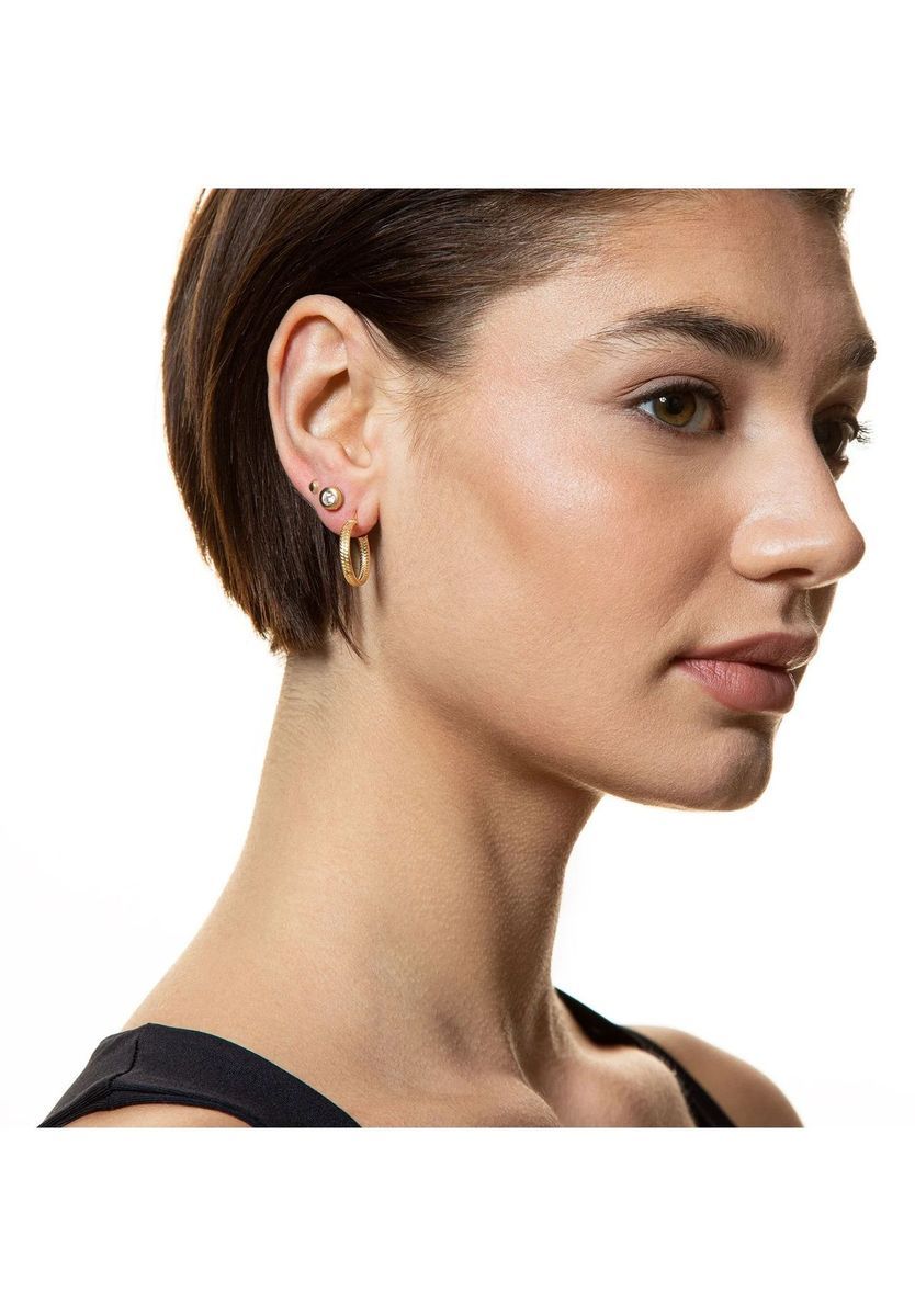 Klassische Goldohrstecker mit Zirkonia