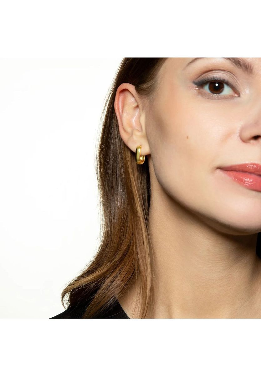 XENOX Damen Creolen, 925er Silber, GELBGOLD, 42