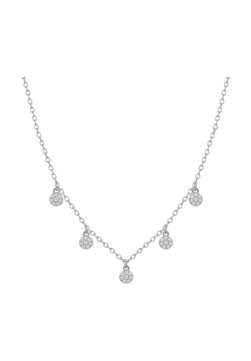 XENOX Damen Kette mit Anhänger, 925er Silber, WEISSGOLD, 99