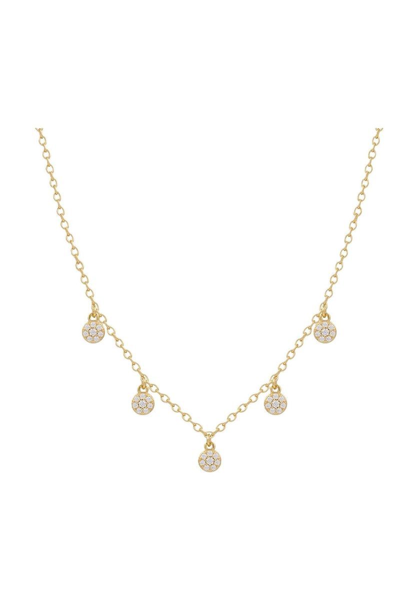 XENOX Damen Kette mit Anhänger, 925er Silber, GELBGOLD, 99