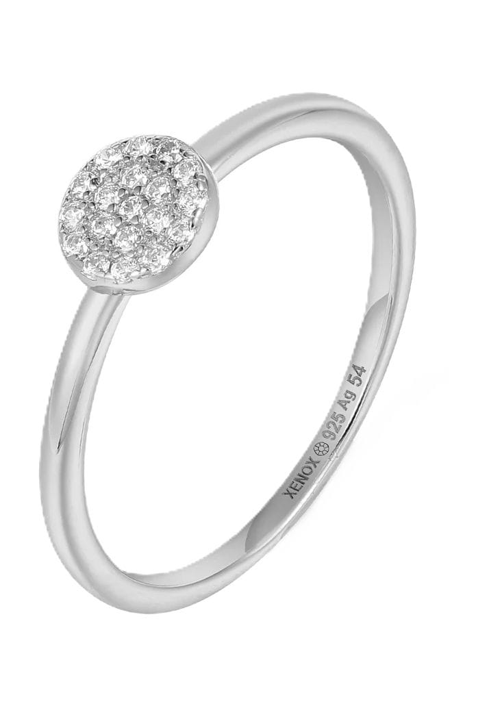 XENOX Damen Ring, 925er Silber, WEISSGOLD, 99