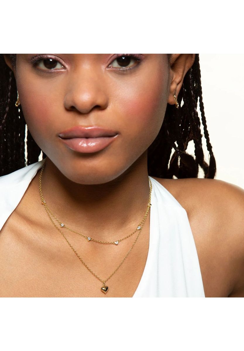 XENOX Damen Kette mit Anhänger, 925er Silber, GELBGOLD, 99