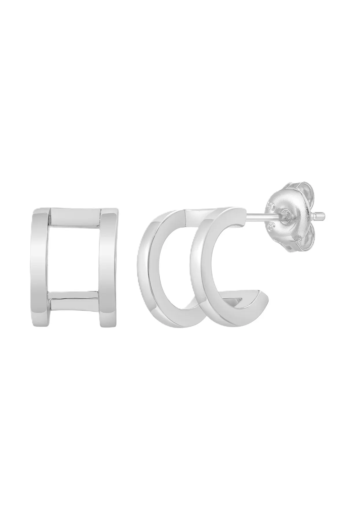 XENOX Damen Ohrstecker, 925er Silber, WEISSGOLD, 99