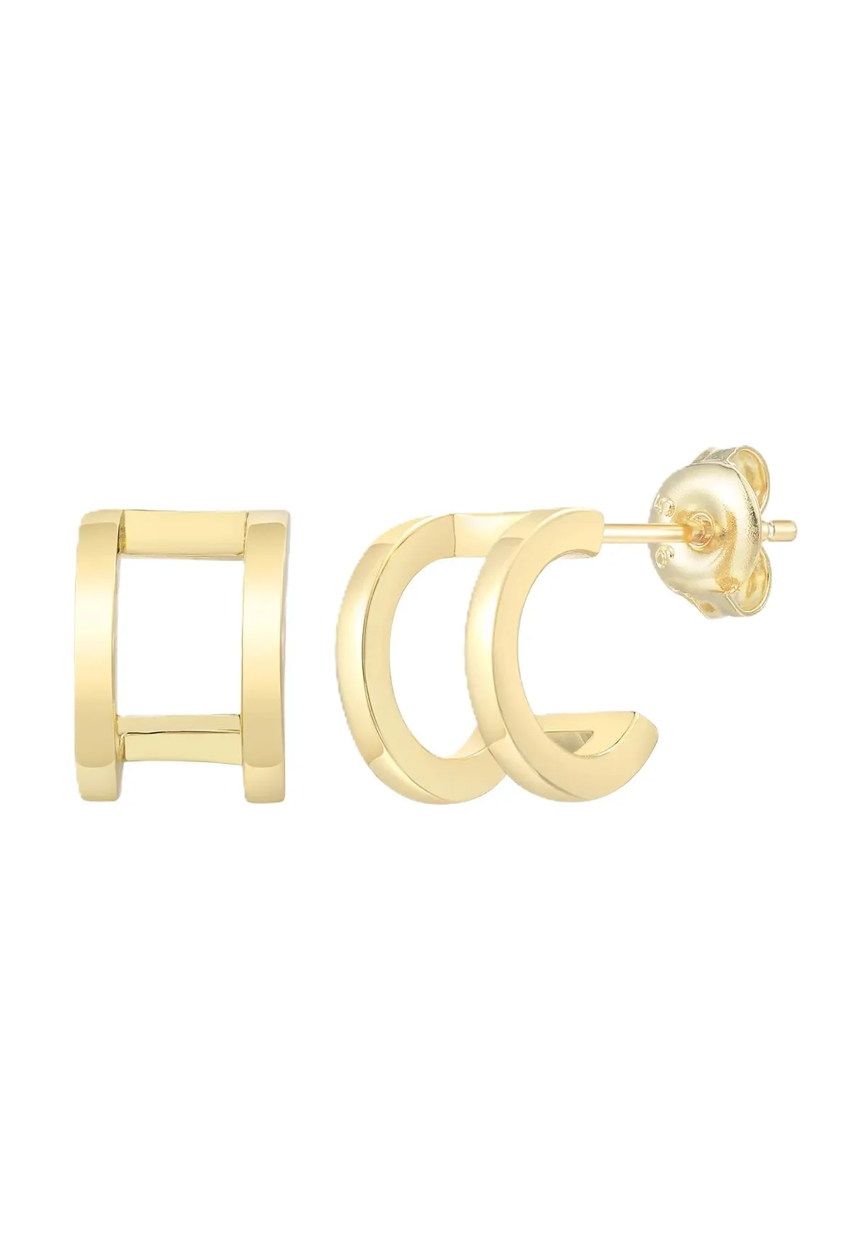 XENOX Damen Ohrstecker, 925er Silber, GELBGOLD, 99