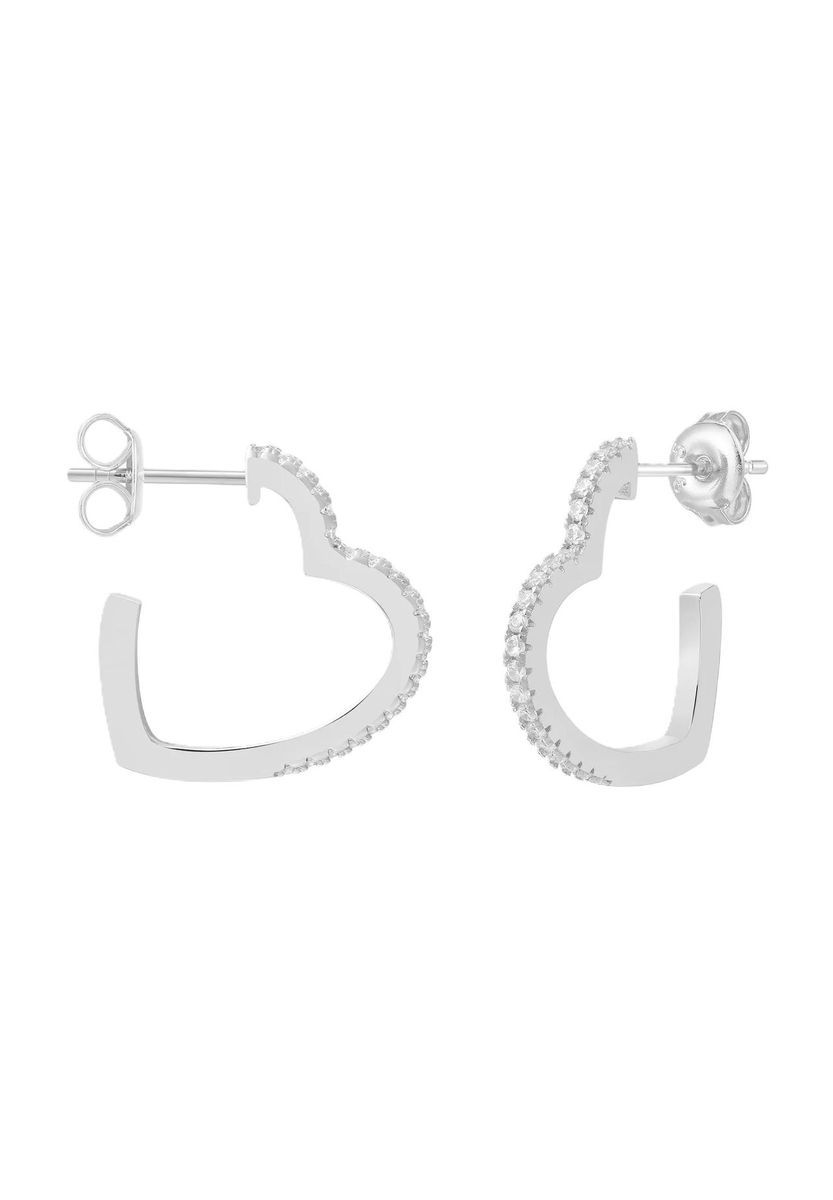 XENOX Damen Ohrstecker, 925er Silber, WEISSGOLD, 99