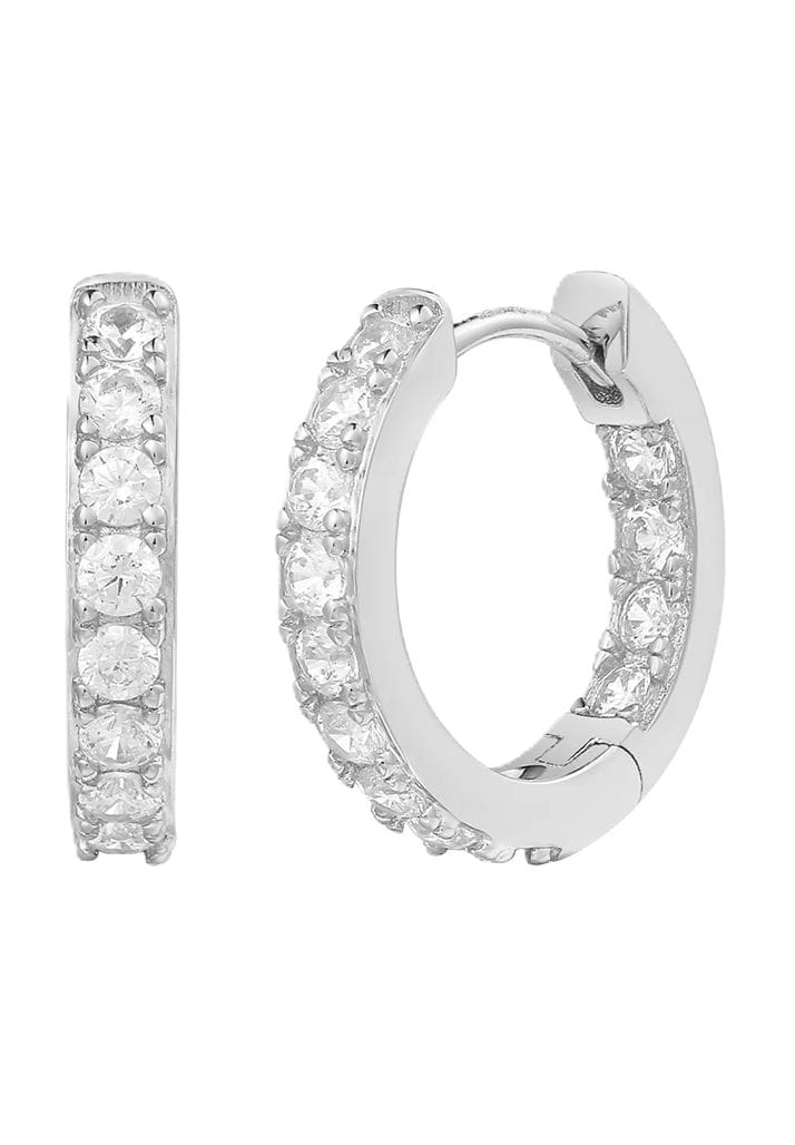 XENOX Damen Creolen, 925er Silber, WEISSGOLD