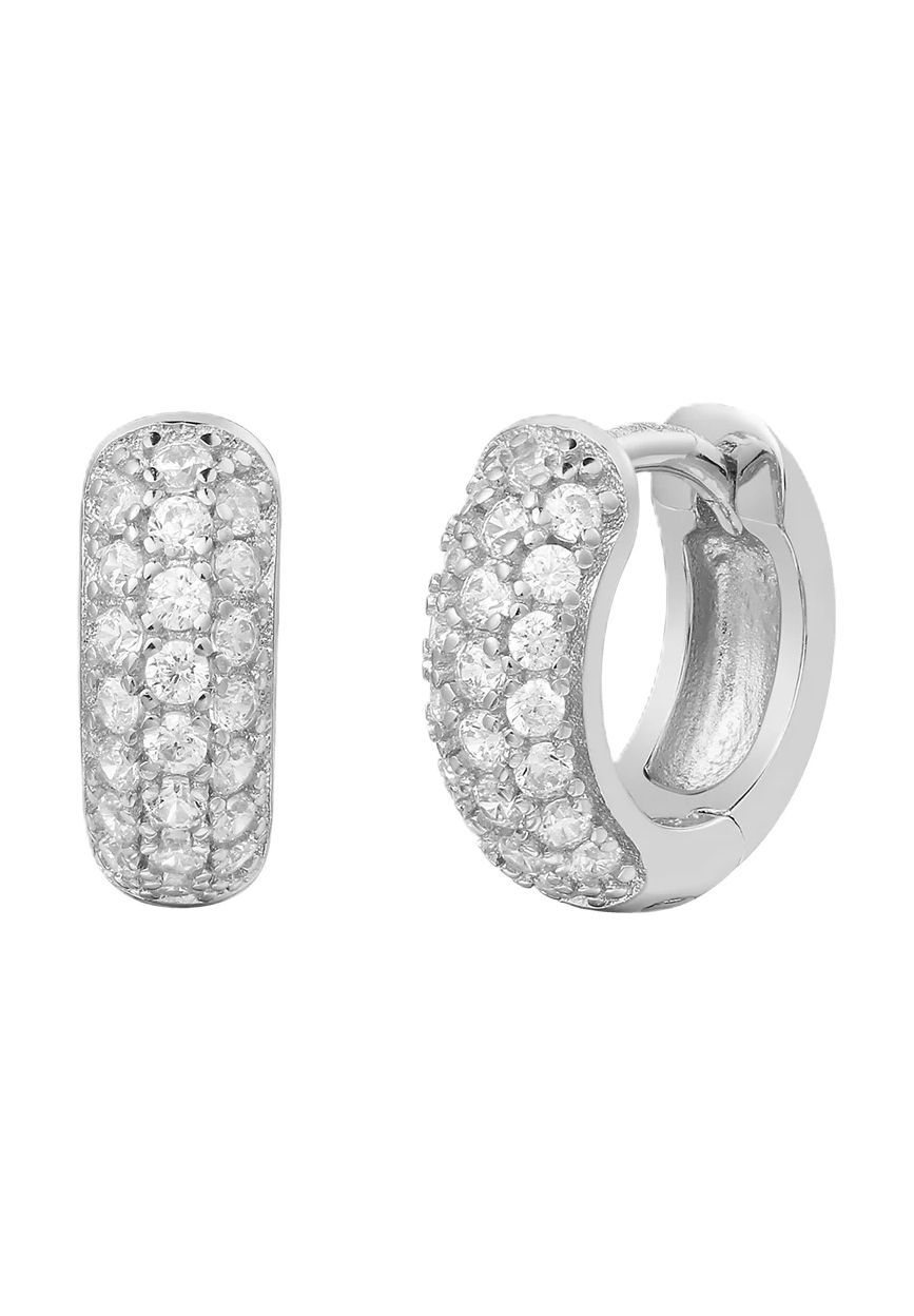 XENOX Damen Creolen, 925er Silber, WEISSGOLD