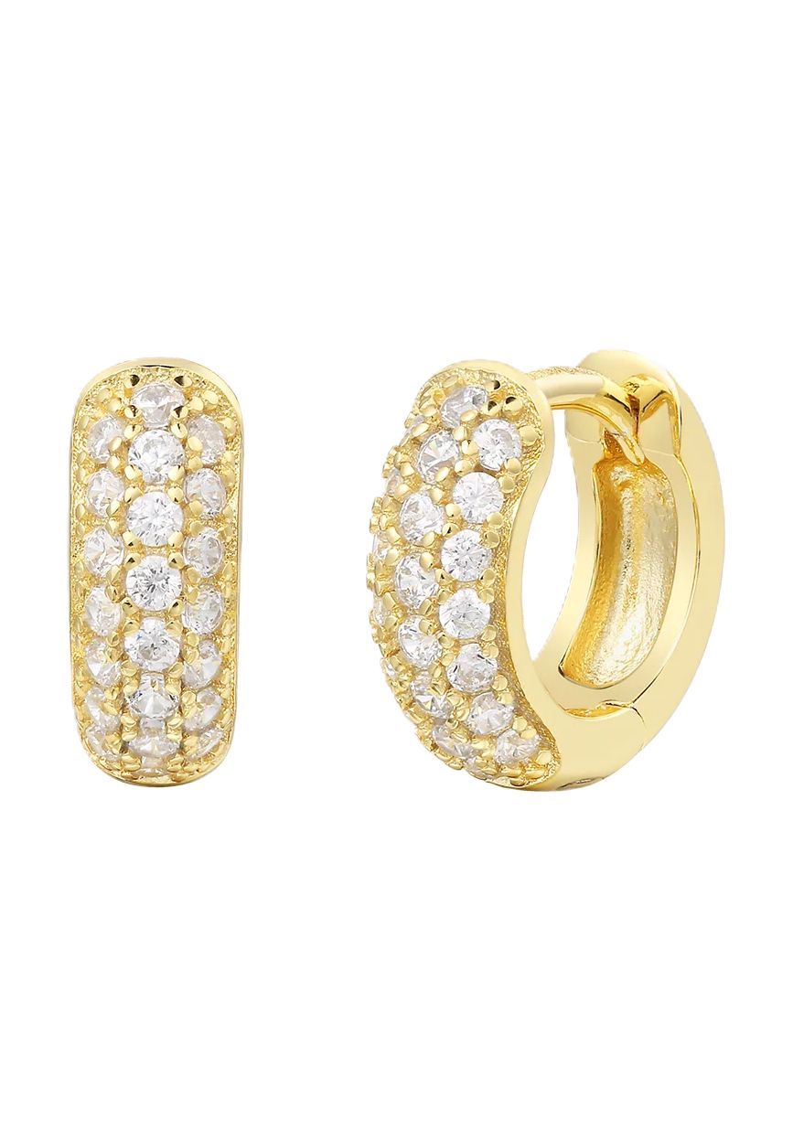 XENOX Damen Creolen, 925er Silber, GELBGOLD