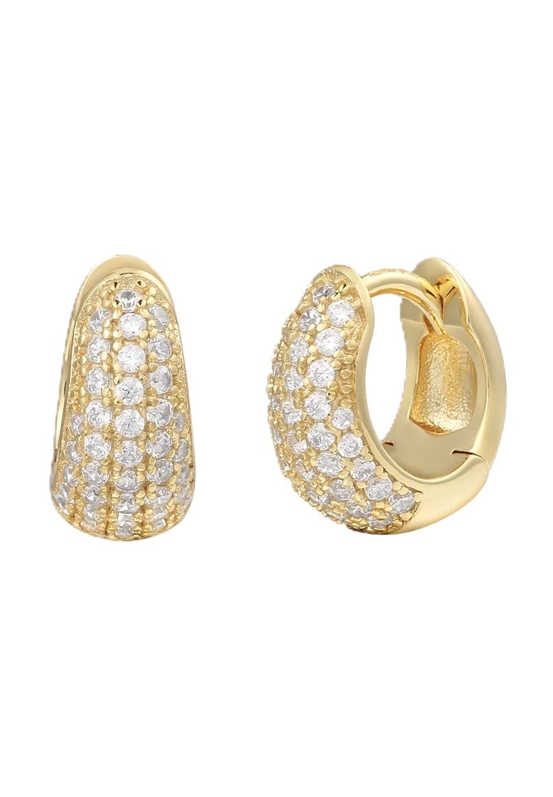 XENOX Damen Creolen, 925er Silber, GELBGOLD