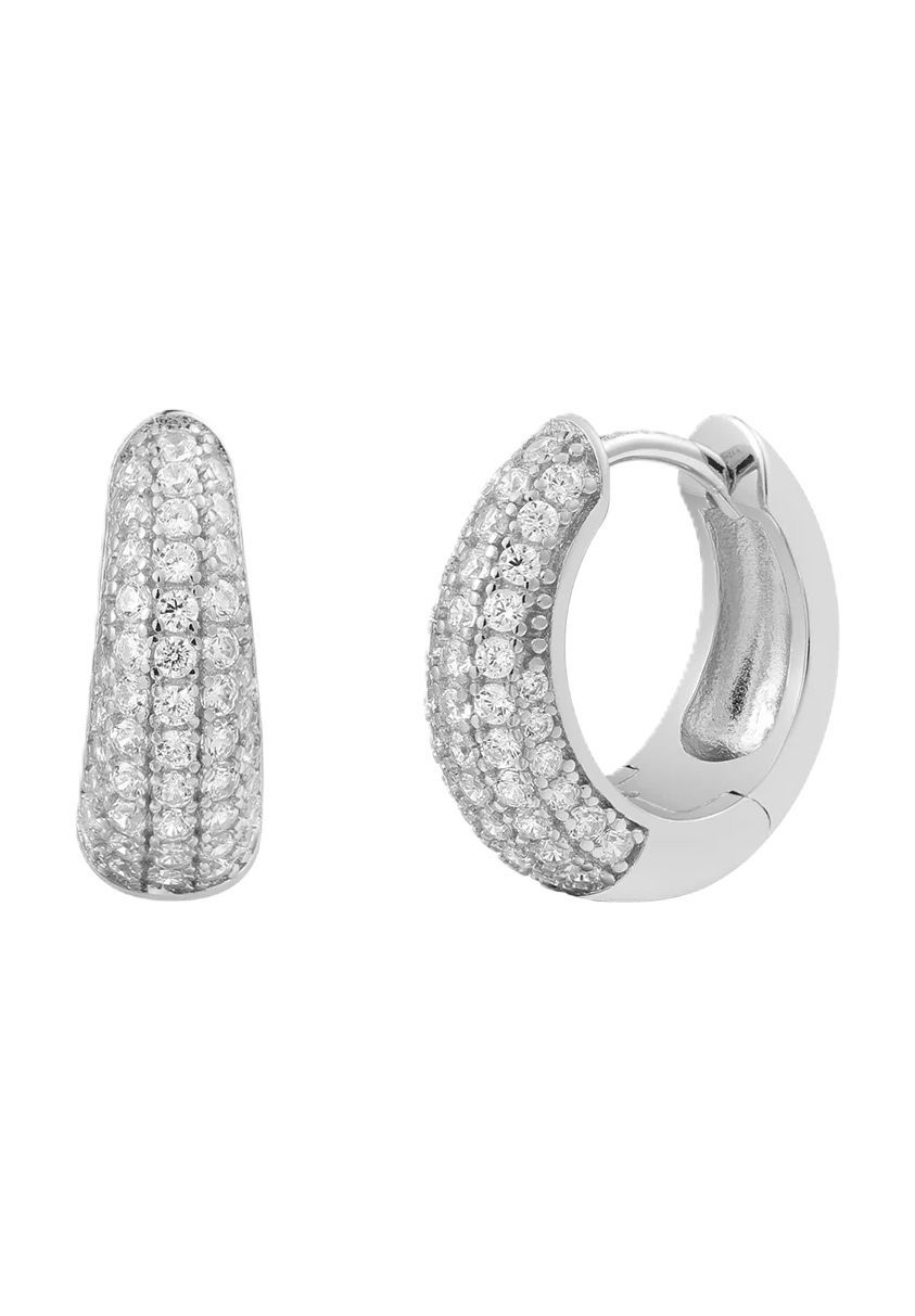 XENOX Damen Creolen, 925er Silber, WEISSGOLD