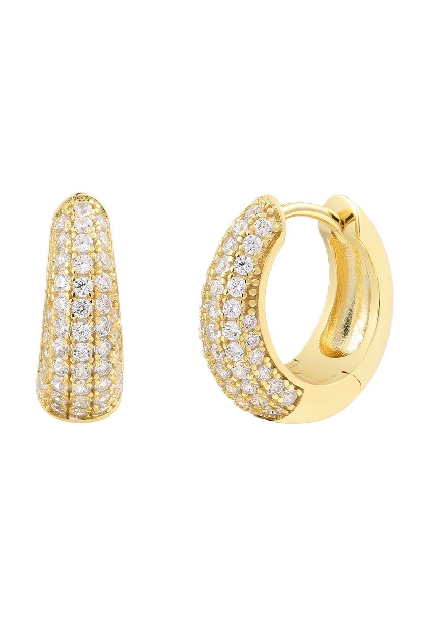 XENOX Damen Creolen, 928er Silber, GELBGOLD