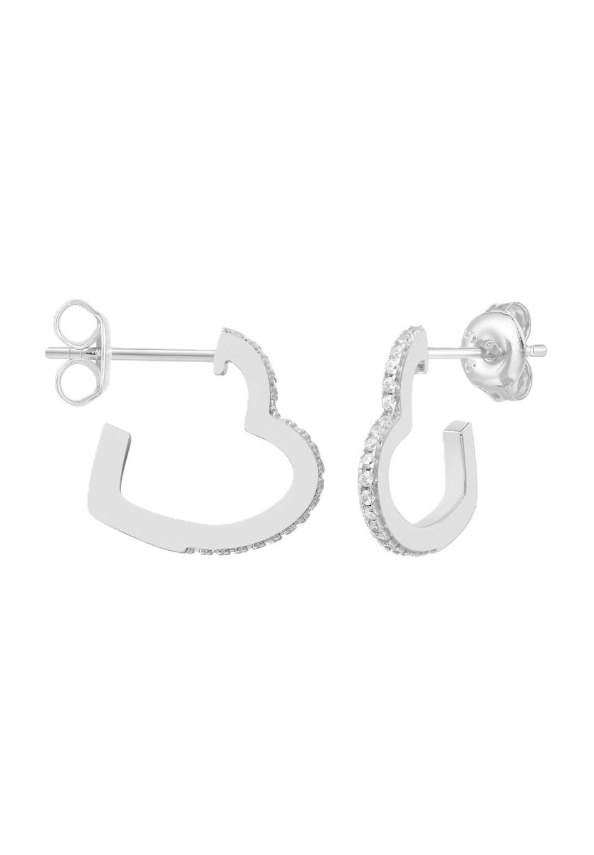 XENOX Damen Ohrstecker, 925er Silber, WEISSGOLD, 99