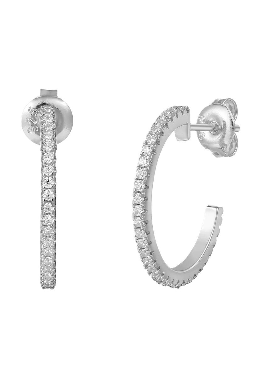 XENOX Damen Ohrstecker, 925er Silber, WEISSGOLD