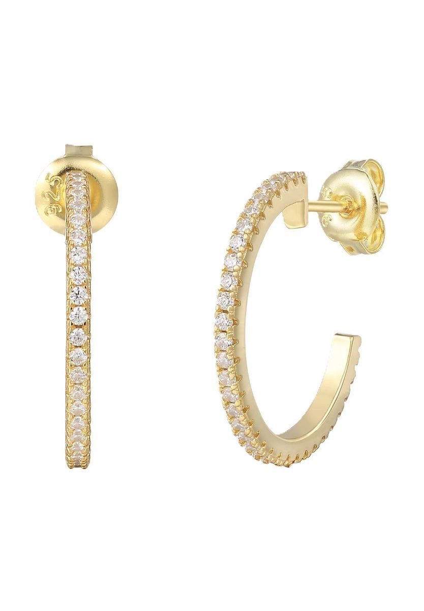 XENOX Damen Ohrstecker, 925er Silber, GELBGOLD