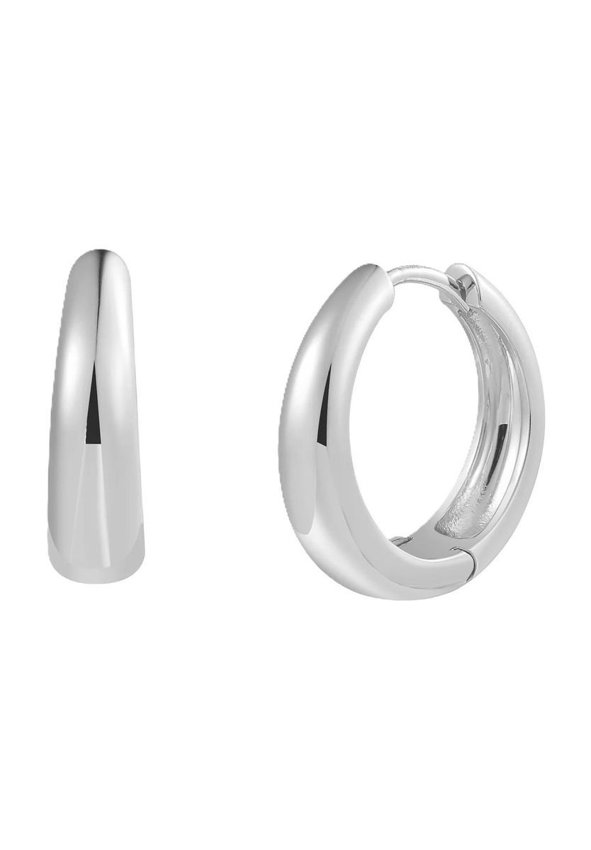 XENOX Damen Creolen, 925er Silber, WEISSGOLD